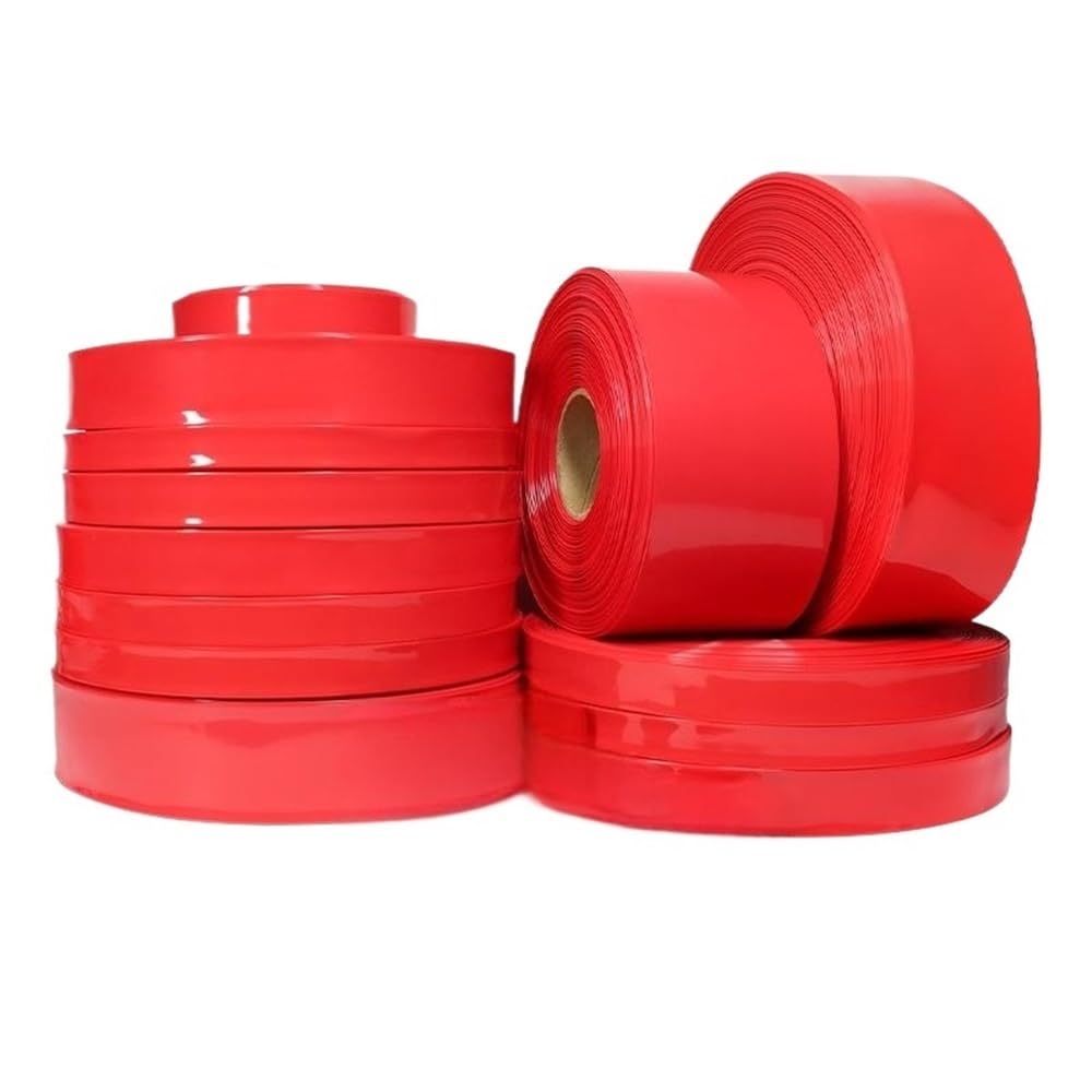 Tubi termorestringenti, isolamento cavi, guaina termorestringente in pvc rosso, larghezza 7-90 mm, lunghezza 1-20 m