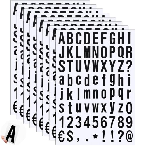 Image of Zonon 8 Sheets Mailbox Numbers Letters Stickers,2 Inch,Black in White