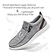 XKOWUO Men's Loafers Shoes Slip On Boat Shoes Walking Sneakers Lightweight Casual Fashion Gym Driving Breathable Wide Shoes Light_Gray Size US 8.5