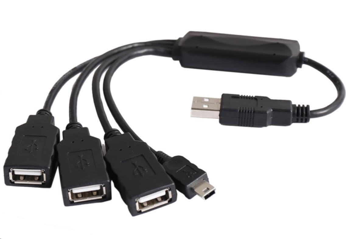 Premium Cord USB 2.0 HUB 4-Port Black Cable