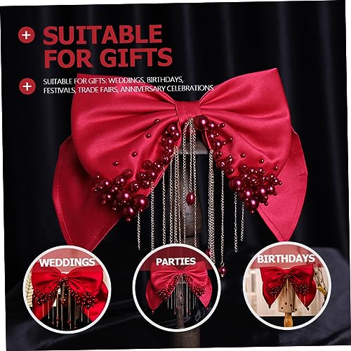 Épingles à cheveux nœud large pour mariage accessoire franges et perles