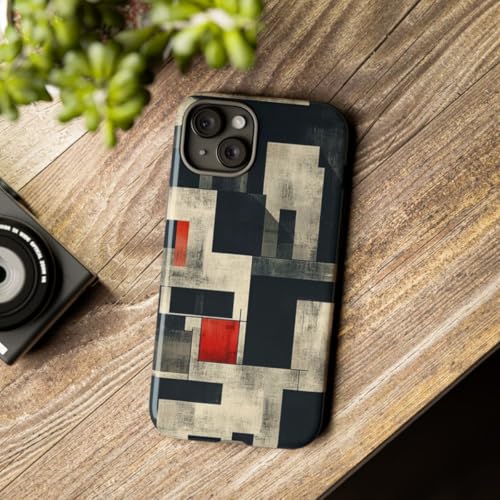 Coque rigide iPhone 15 Plus abstrait rouge idéal pour le quotidien - 3