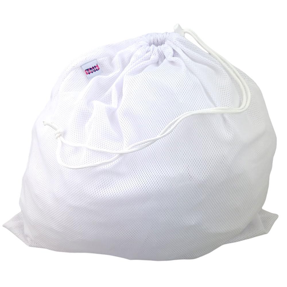 The Nappy Lady White Universal Laundry Mesh Bag, Drawstring, For Nappy Buckets And Washing Machine