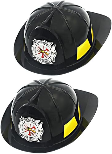 Miniatura 1 de jojofuny 2 unids niños bombero sombrero jefe casco plástico duro seguridad casco bombero juego de rol suministros de fiesta bombero bombero