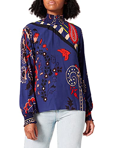 Desigual Womens Blus_Cassidi Blouse, Blue, Large Us #TOP22