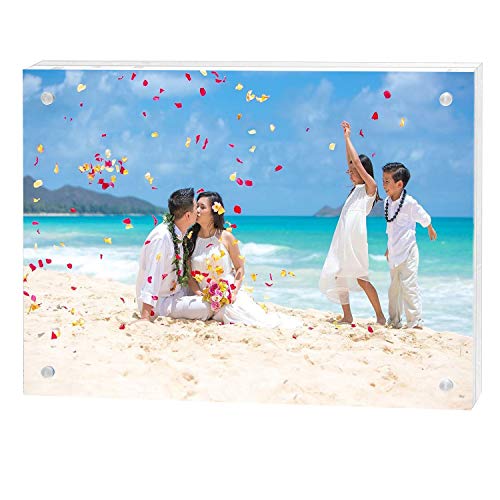Acrylic Photo Frame 6X8 Magnetic Photo Frame 24mm Thickness Free standing Desktop Display acrylic picture frame Table Frameless Photograph Display