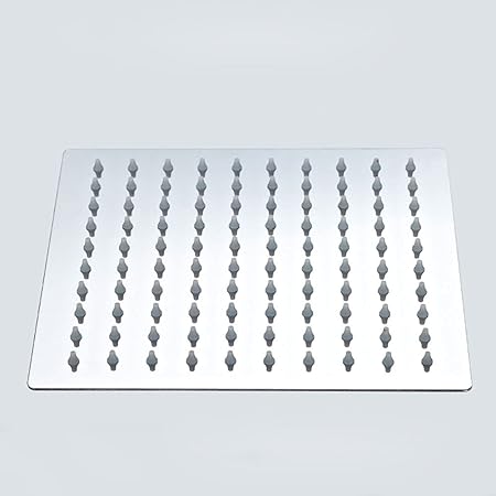 Shoppingekart Ultra thin 8 inch 304 ss shower head square rain shower head for Bathroom (8 X 8 Inches/Overhead Shower/Stainless Steel/Chrome)