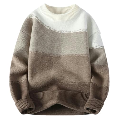 Non-Iron Men's Patchwork Sweaters Spring Autumn Winter Clothes Classic Style Casual Pullovers