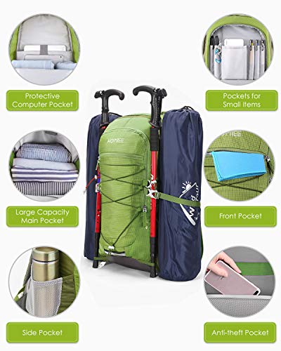 HOMIEE Wandelrugzak 45L, Arbeidsbesparende Ademende Lichtgewicht Wandelrugzak, Multifunctioneel Hangsysteem Trekkingrugzak Outdoor Skiën Bergbeklimmen Klimmen Camping Rugzak - Image 3