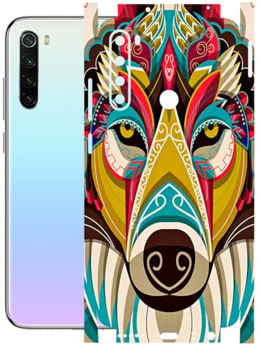 Image of AtOdds - Full Body Back Screen Guard Protector Film - Lamination Wrap Skin Sticker Compatible with REDMI Note 8 | Scratchproof Matte Finish (Mighty Wolf)