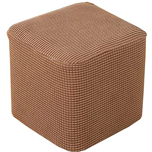 Funda elástica para reposapiés, cuadrada, pequeña, protector de muebles para el hogar, color marrón, 1 unidad, 30 x 25 cm