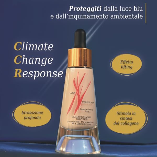 Siero Viso Waterless Effetto Idratante, detox, protezione UV e luce blu, rigenerante, idratante, effetto lifting, Contiene niacinamida (vitamina B3), 30ml