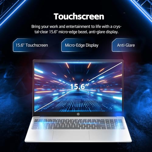 Image of HP 15.6 Touchscreen Laptop Computer • 2026 Edition • Intel 6 Cores i3 CPU • 32GB RAM • 1TB SSD • Windows 11 with Office 365 for The Web • w /o Mouse