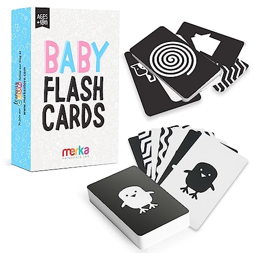 Merka Tarjetas De Alto Contraste Para Bebés - Set De 50 Tarjetas