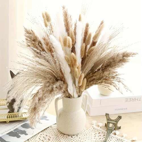 60pcs Flores Secas Preservadas Pampas Grass Decoración miniatura 1