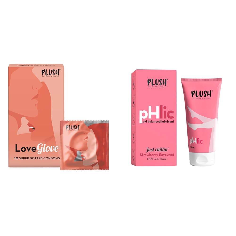Combo Plush Loveglove Condoms & Lubricant Multi Textured Strawberry Lubricant-picture-30