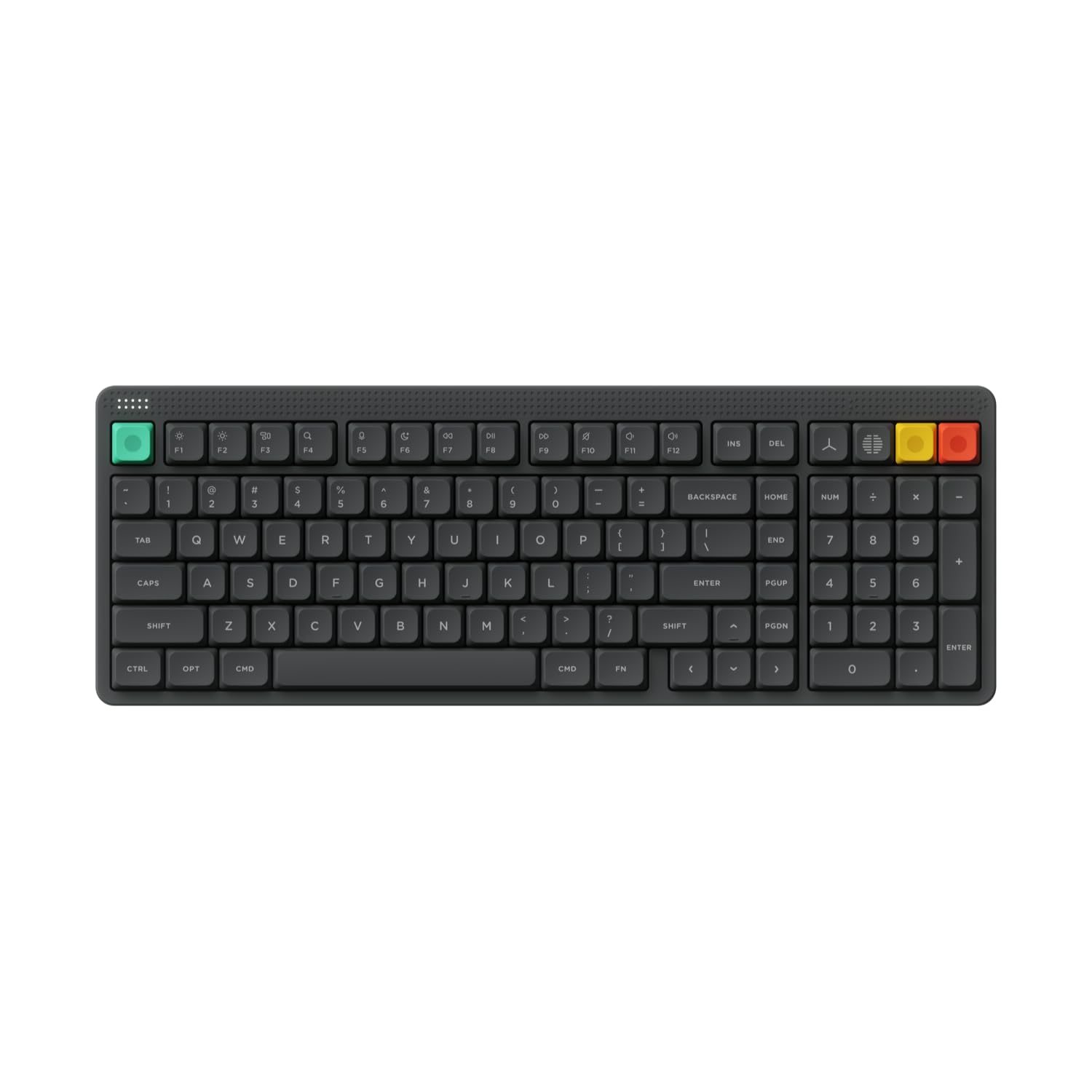 nuphy Node100 Wireless Mechanical Keyboard, Hot Swappable Custom Low Profile Keyboard, 103 Keys Computer Gaming Keyboards, Supports Touch Gestures, PBT Keycaps, RGB Backlit, Bluetooth/2.4GHz/USB-C