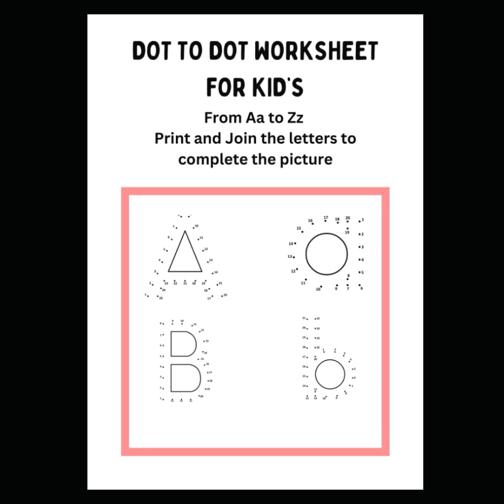DOt to dot Worksheet for kid’s from 2 to 6 years: DOt to dot Worksheet for kid’s from 2 to 6 years