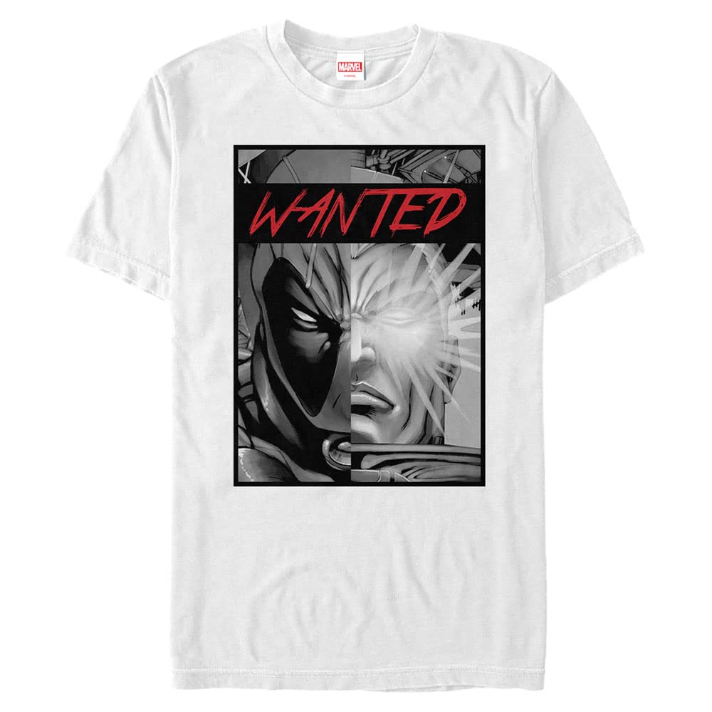 T-shirt Marvel blanc à manches courtes imprimé vintage Cable de style affiche classique