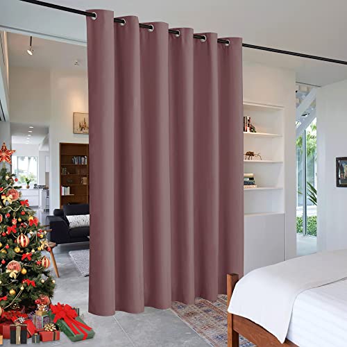 Image of RYB HOME Privacy Room Divider Curtains for Office Bedroom Separation Sound Proof Blanket for Doorway Patio Sliding Glass Door Large Window Curtains Insulating Blackout, W 120 x L 96, Wild Rose