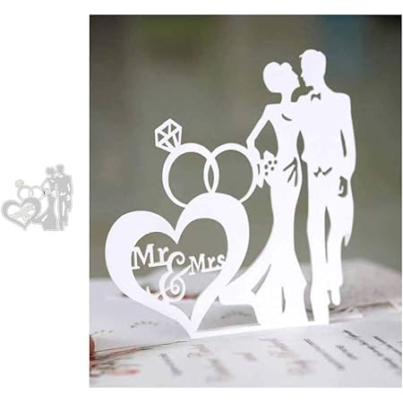 Pochoir De Découpe Métal 'Cœur Mariage' – Pour Scrapbooking, Carterie, Loisirs Créatifs