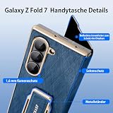 NIFBANG Skórzane etui do Samsung Galaxy Z Fold 7 z uchwytem na telefon komórkowy, stojak obracany o 360°, skórzane etui, ochrona zawiasów, odporne na uderzenia, odporne na zarysowania, etui ochronne z
