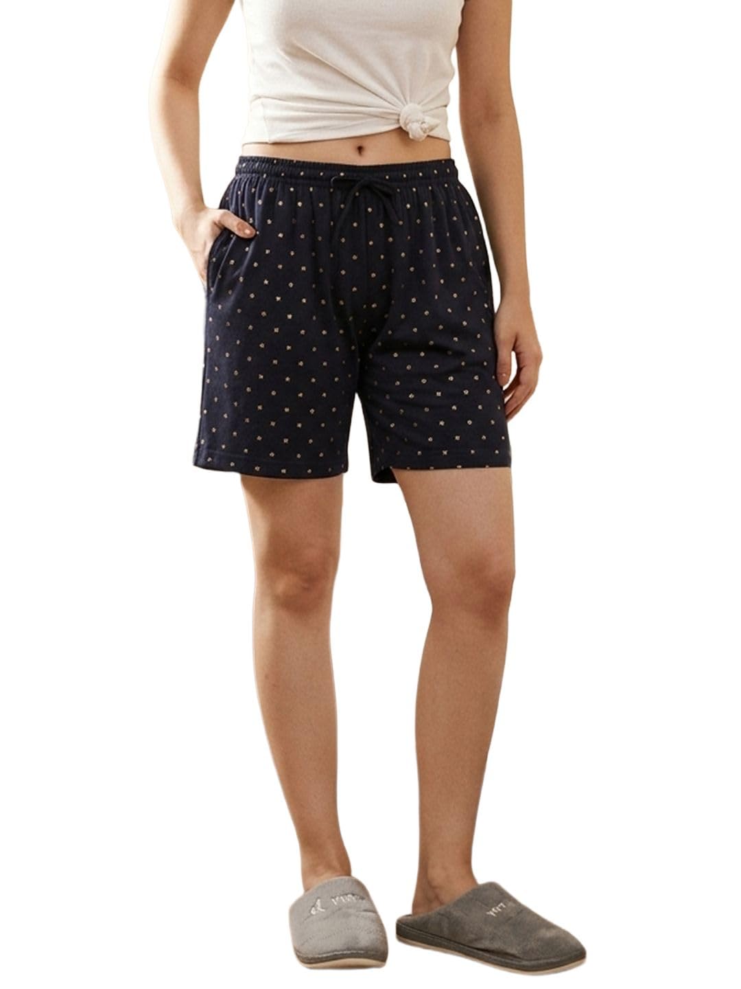 Women Pure Cotton Printed Lounge Shorts-image-37