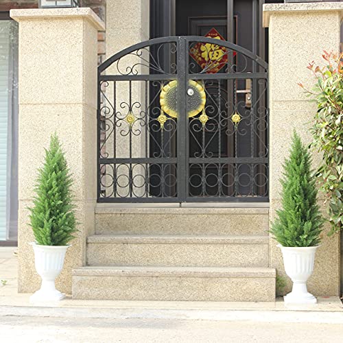 Kissilk Artificial Cedar Pine Tree Silk Tree Arborvitae Tree Perfect Faux Plants Potted Uv Rated Plant For Indoor Outdoor, Home Garden Office Store Decoration,3 Feet-2 Pack (3 Feet-2 Pack) #TOP3