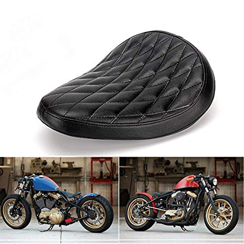 HANSWDEU Sella Moto Solo Nero per Bobber/Sportster/Custom con Molle/Supporto Kit