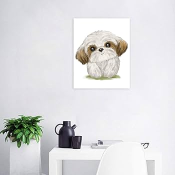 Amazon.co.jp: Hzong 数字油絵 可愛い 萌え シーズー 犬 アニメ