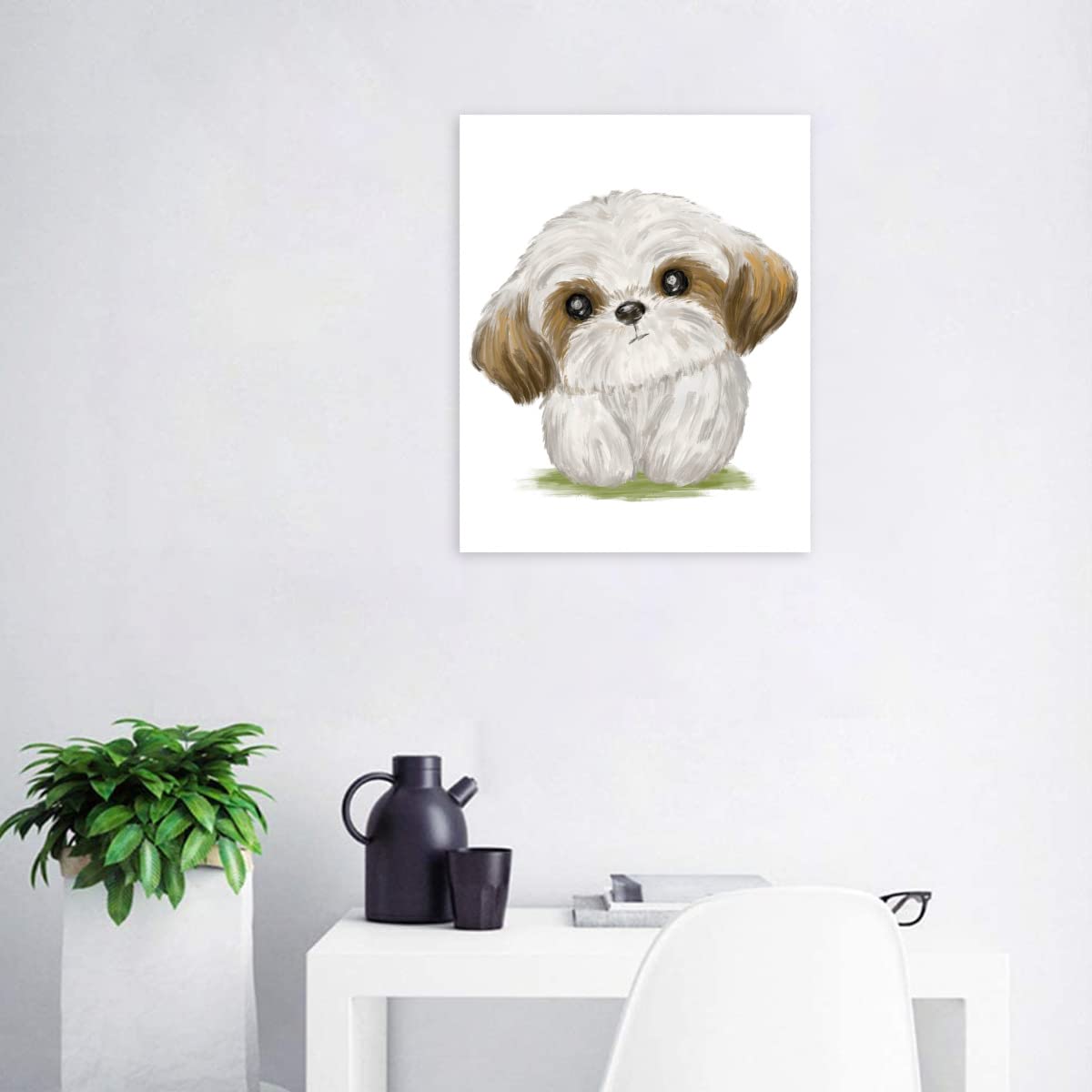 絵画 油絵 犬 シーズ j3-r007-1.jpg