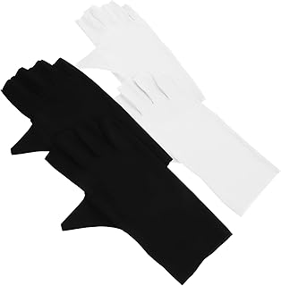 2 Pares Luvas De Sol Luvas Rosa Luvas UV De Náilon Para Lâmpada De Unhas De Gel Lâmpada De Unhas De Gel Luvas UV Acessório De Arte De Unhas Luvas UV Para Manicure Em Gel