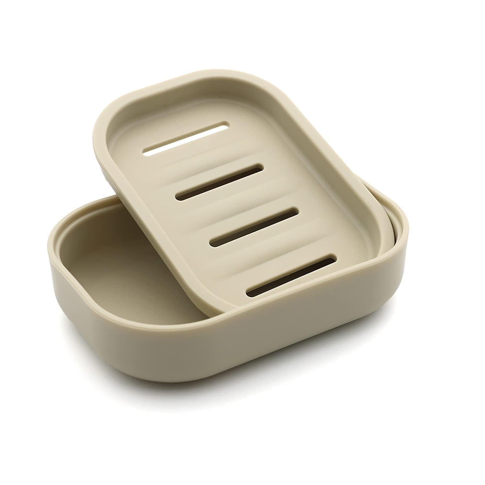 Uviviu Khaki Soap Box,Bar Soap Dishes,Easy To Drain (Khaki)