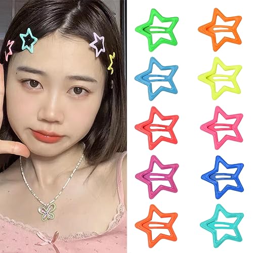 Pinzas para cabello brillan en oscuridad estrellas 10 pzas miniatura 1