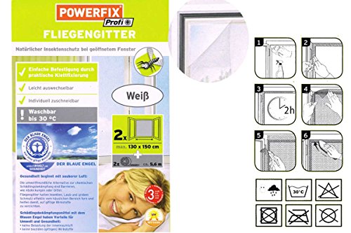 Preisvergleich Produktbild PowerfixProfi+ Fliegengitter für Fenster (Weiß)
