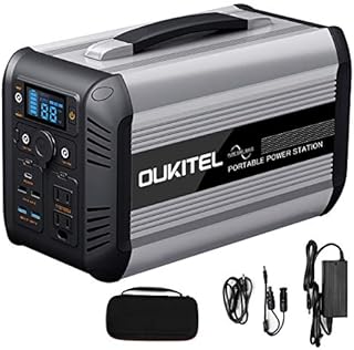 OUKITEL CN505 Portable Power Station 500W(Peak 1000W), LiFePO4 Power Station with 110V AC Outlets, Quiet Solar Generator Powerhouse for Camping Home RV Travel