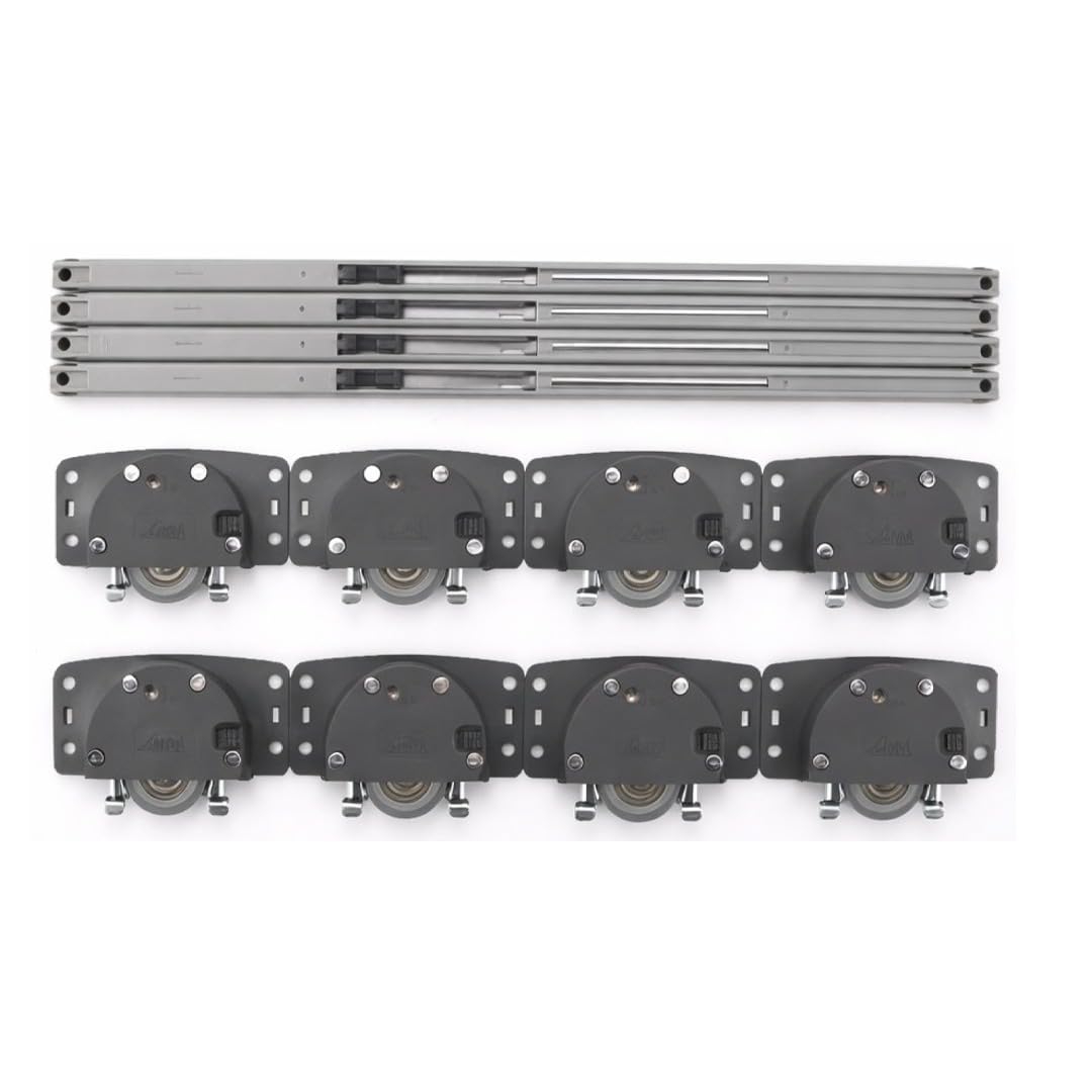 Link FLUXX Double Door Wardrobe Sliding Fitting | Soft-Close on Both Sides | Heavy-Duty 60 Kg Load Capacity | Smooth & Silent Sliding System | Grey Finish | 8 Pcs Runner | 2 Years Warranty-picture-14
