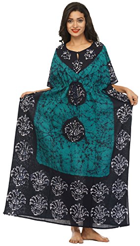 Image of Cotton Kaftan Dress Maxi Long Tunic Batik One Size