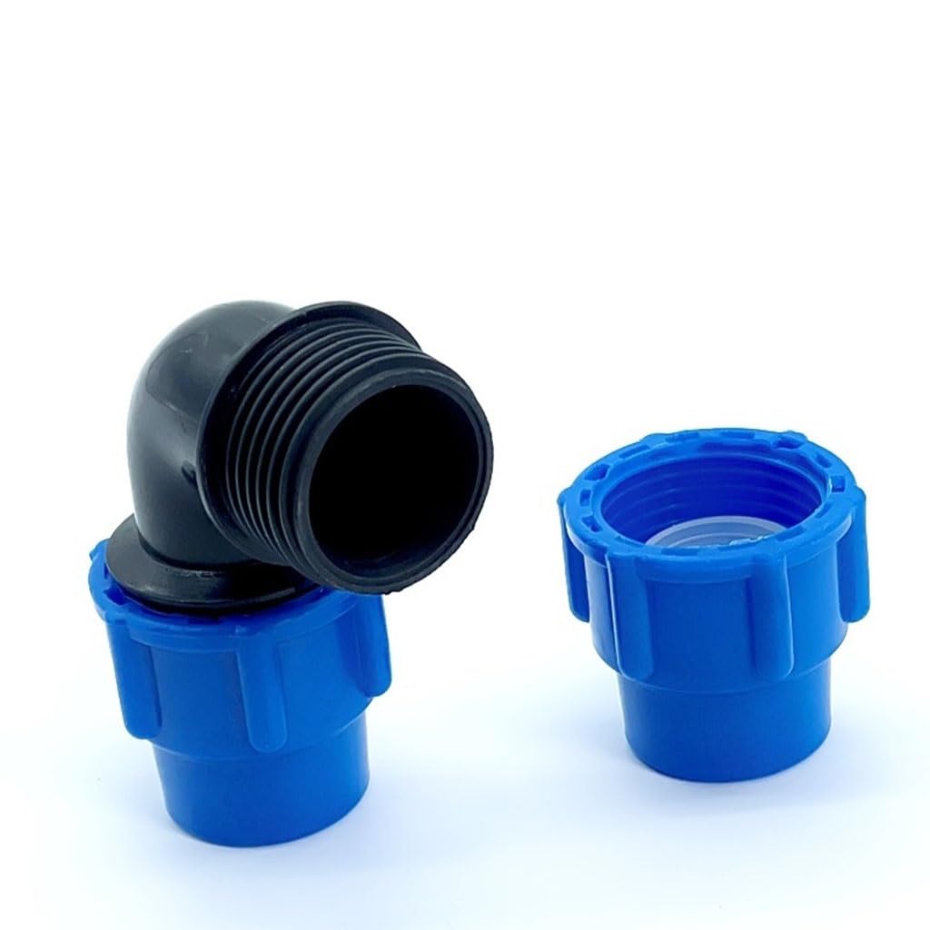 Raccordi for tubi in plastica riutilizzabili in PE - Connettore a gomito con giunto rapido for l'irrigazione 'acqua del rubinetto, 1 pz(Black,50mm)