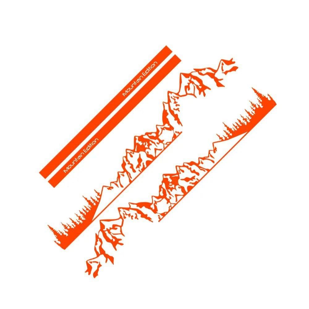 Car Mountain Tree Stickers for Transporter T4 T5 T6 Camper Van Motorhome DIY Decals Accessories(Glossy Orange,SWB)