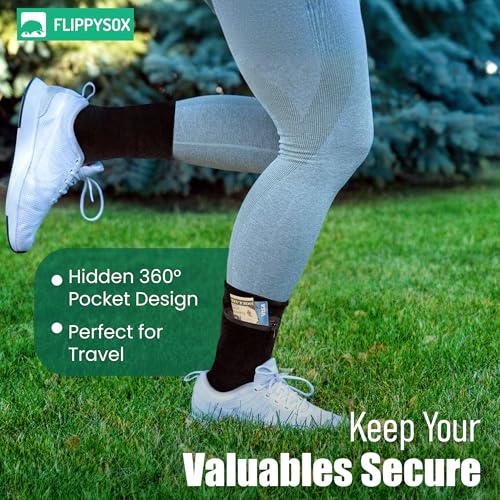 Zipper Sock Wallet (3 Pack) - Cotton & Polyester Zipper Socks with Pockets - Fits shoe size 6-13 - Black2