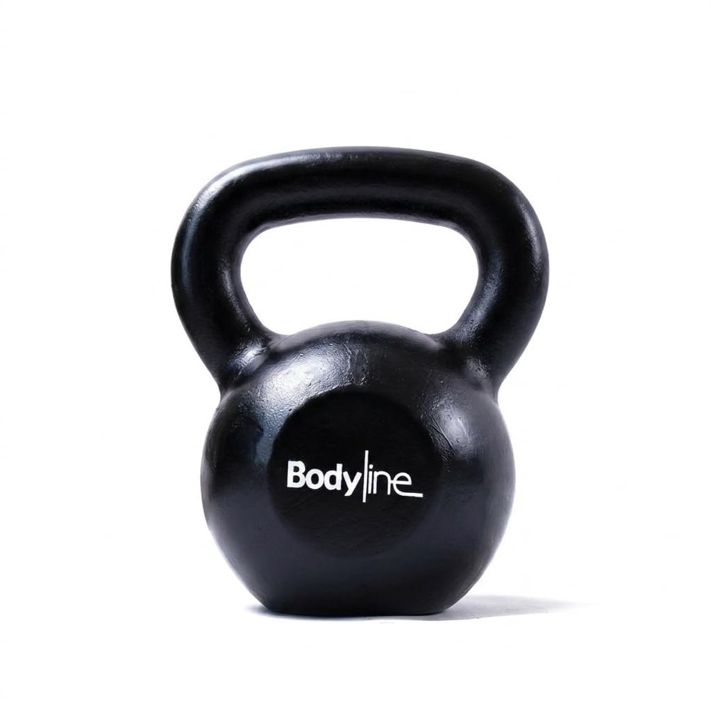 Pesas rusas Bodyline de hierro fundido de 16 kg, mancuernas rusas profesionales para entrenamiento funcional, gimnasio y acondicionamiento físico en casa con agarre ergonómico