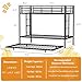 Shintenchi Twin Over Twins Size Bunk Bed with Trundle, Heavy-Duty Metal Frame, 2 Ladders & Full-Length Guardrail, Space-Saving Sleep Solution for Kids/Teens/Adults, Black