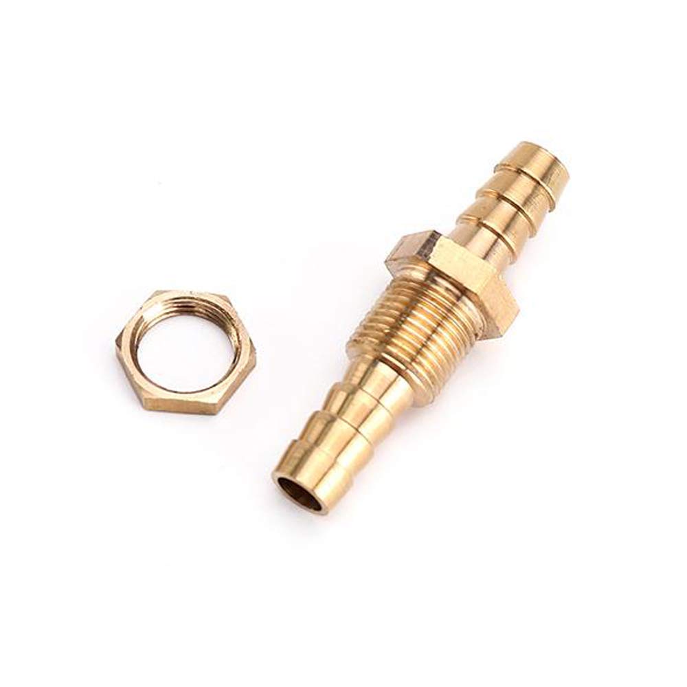 1 Barb x 1 Barb 1pc Yoebor Brass Hose Barb Fitting Bulkhead Barbed