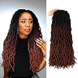 20 inch New Nu Faux Locs Crochet Hair 6 Packs Wave Extended Long Pre-Looped Gypsy Locs Crochet Hair...