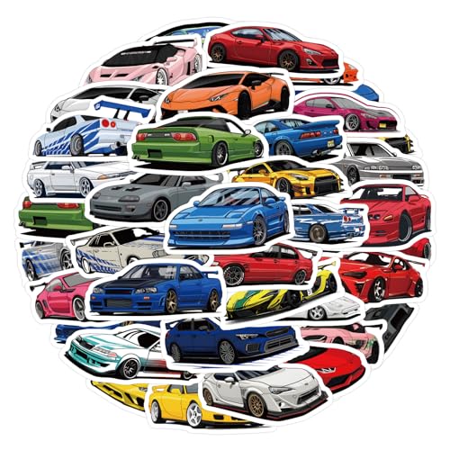60 Pcs Sport Super Car Stickers