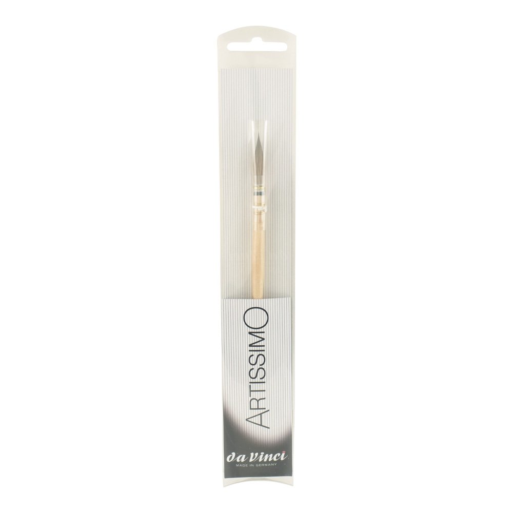 da Vinci Watercolor Series Artissimo Paint Brush, Round Pure Kolinsky Red Sable, Size 0 (428-0)