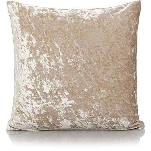 Rohi Luxury Crushed Velvet Cushion Cover Soft, Durable, and Elegant for Living Room & Bedroom Décor (Beige, 24" x 24") — image 1