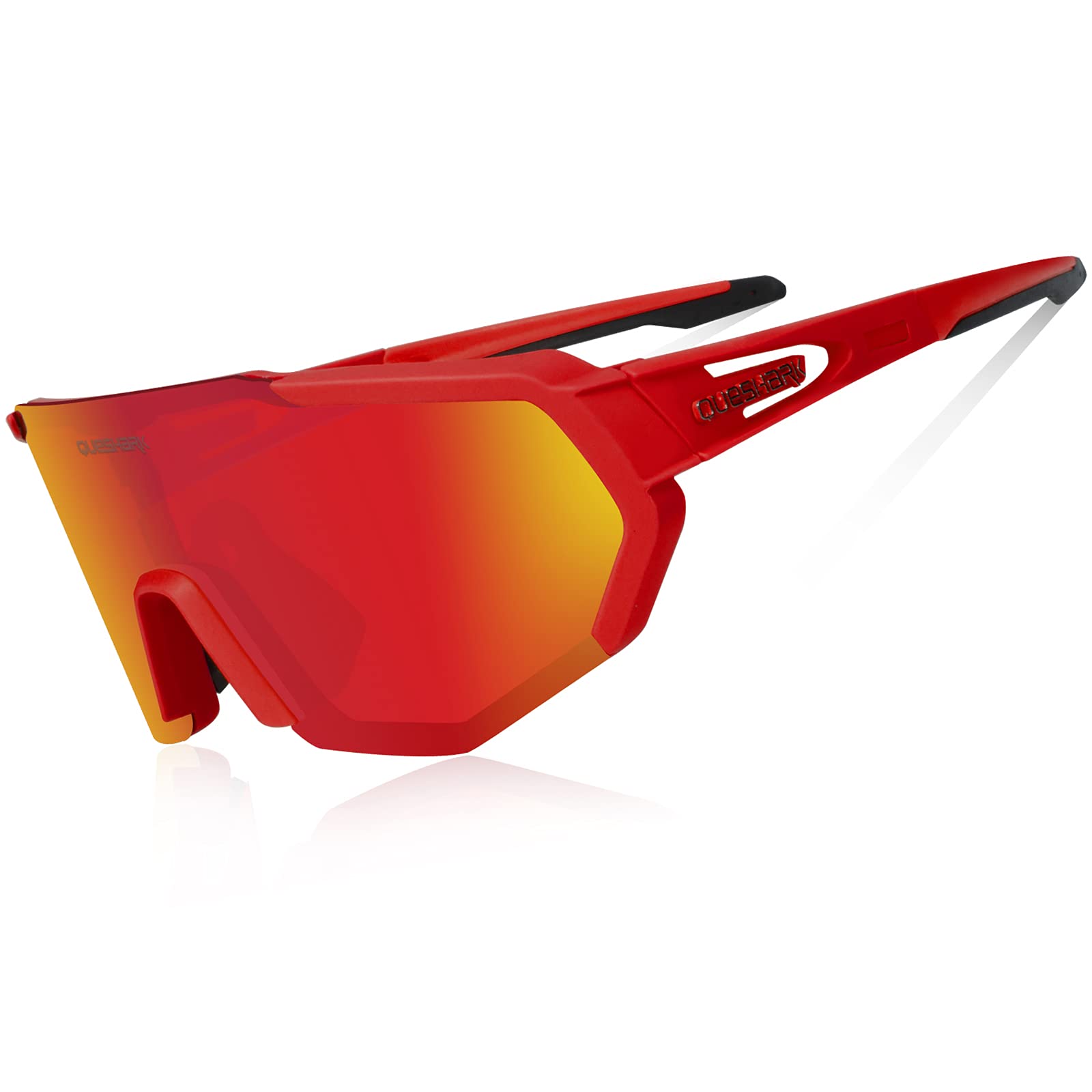 Queshark Polarizzati Anti-UV con 3 o 5 Lenti Occhiali da Ciclismo Bici MTB Intercambiabili per Sport Uomo Donna Guida Pesca Golf Baseball Corsa