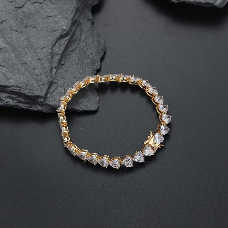 14K Gold Moissanite Tennis Bracelet for Women,Dainty Tear Drop Shape Moissanite Chain Charm Bracelet,Fashion Bracelet Jewelry Gift for Her3